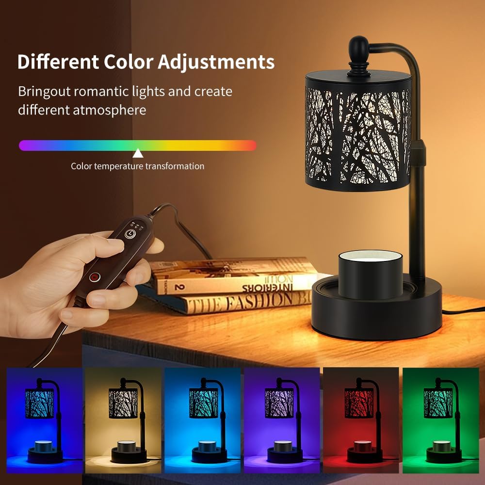 Tree Candle Warmer Lamp, LED Colors Changing Candle Warmer with ATimer, Bedroom Living Room Home