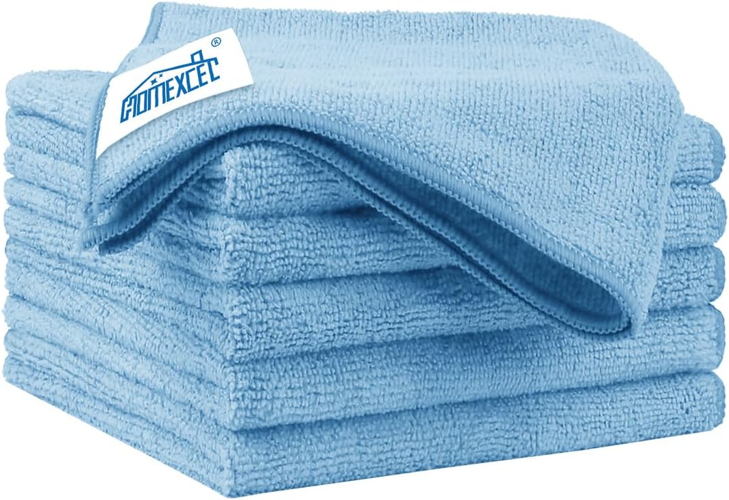 HOMEXCEL Microfiber Cleaning Cloth 6 Pack 12.5 x 12.5 inch Microfiber Towels for Cars Ultra