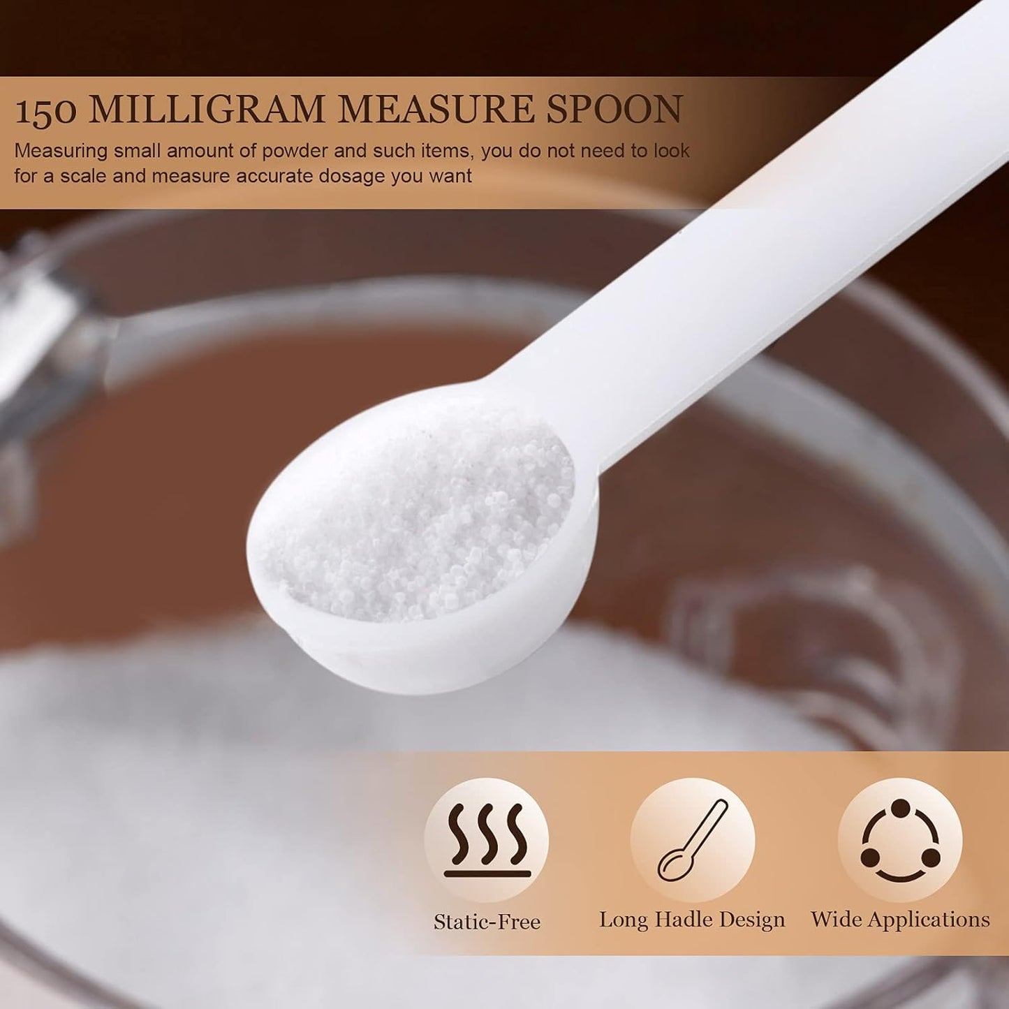 Honeydak 1/32 Teaspoon Micro Scoops 150 Milligram Mini Measuring Spoons Tiny Little Plastic Scoop