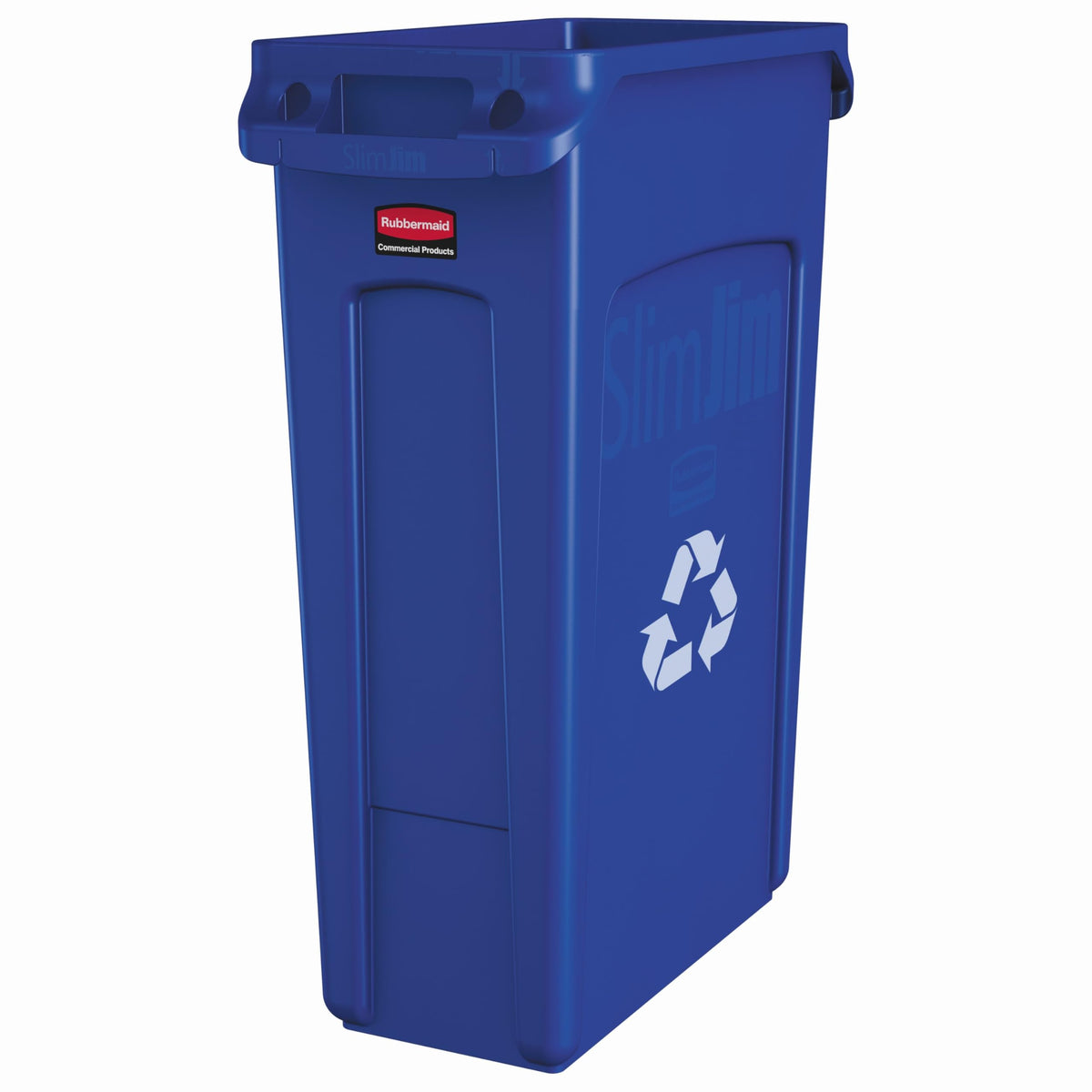 Rubbermaid Commercial Products Slim Jim Plastic Rectangular Recycling Bin/Trash Can with Venting
