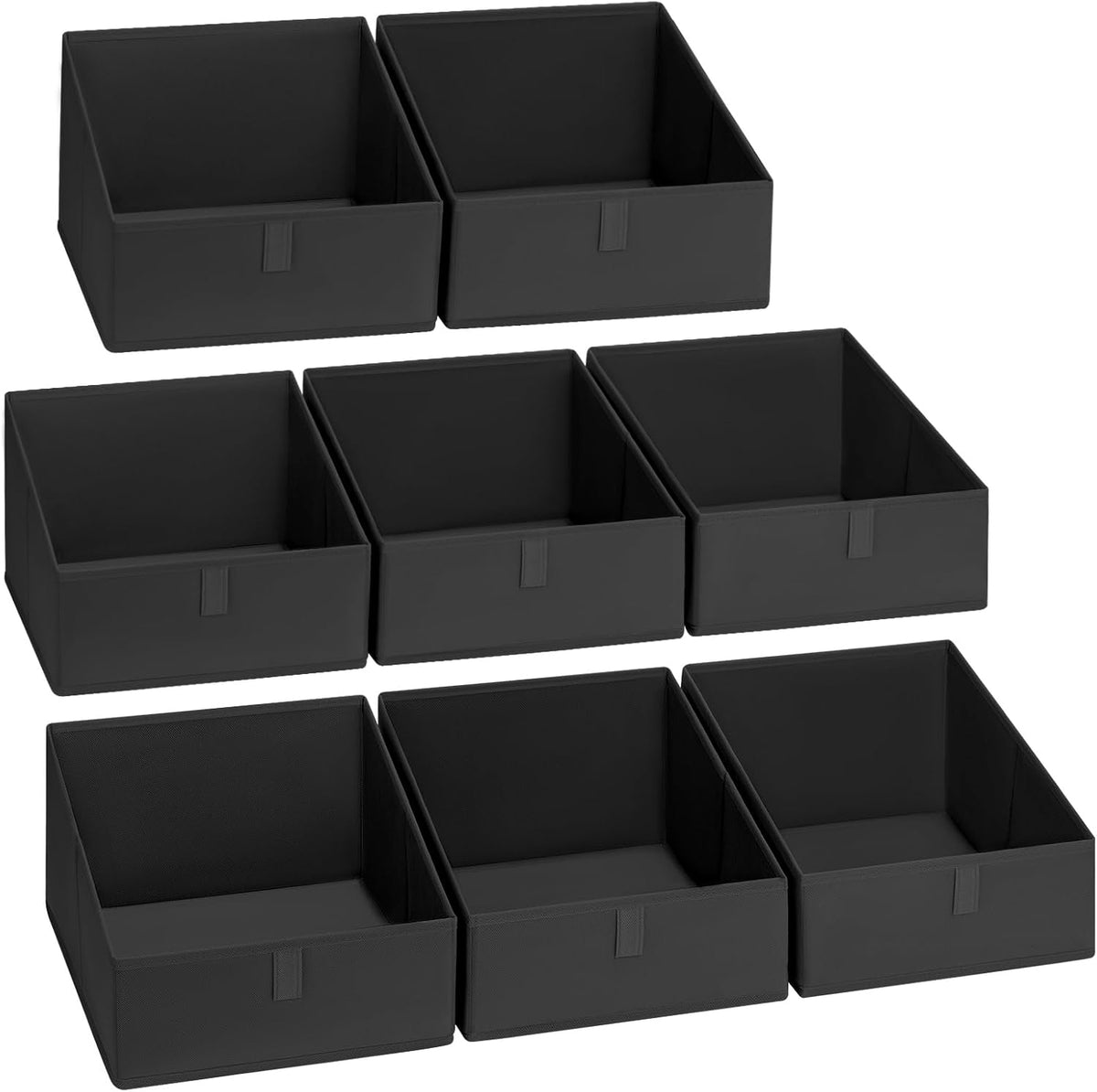 DIMJ Closet Storage Bins 8 Pack - Fabric Trapezoid Closet Organizer Bin, Foldable Storage Baskets