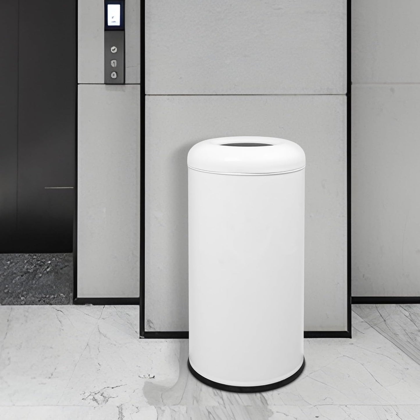 58.6 Liter / 15.48 Gallon Commercial Open Top Trash Can White Stainless Steel Trash Can Outdoor