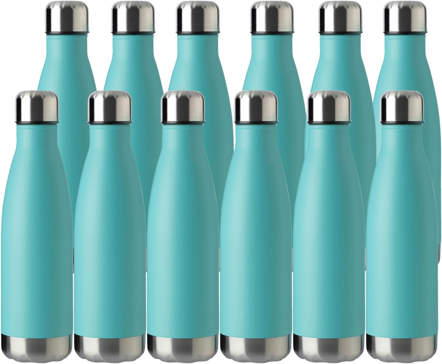 MEWAY 17oz Sport Water Bottle 12 Pack Vacuum Insulated Stainless Steel Leak-Proof Double Wall Cola