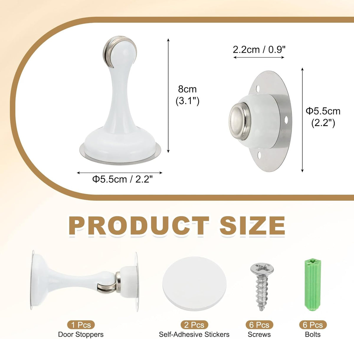 MECCANIXITY Magnetic Door Stoppers Stainless Steel Door Stops, Wall Floor Mounted Doors Holder Keep