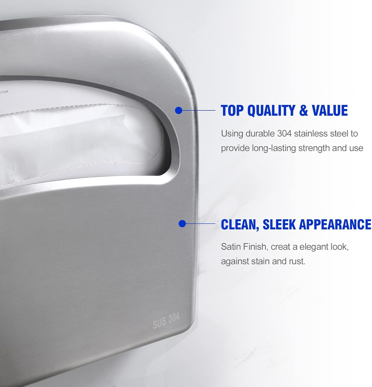 Toilet Seat Cover Dispenser Wall Mount Commercial, Half Fold Toilet Seat Cover Dispenser, 304