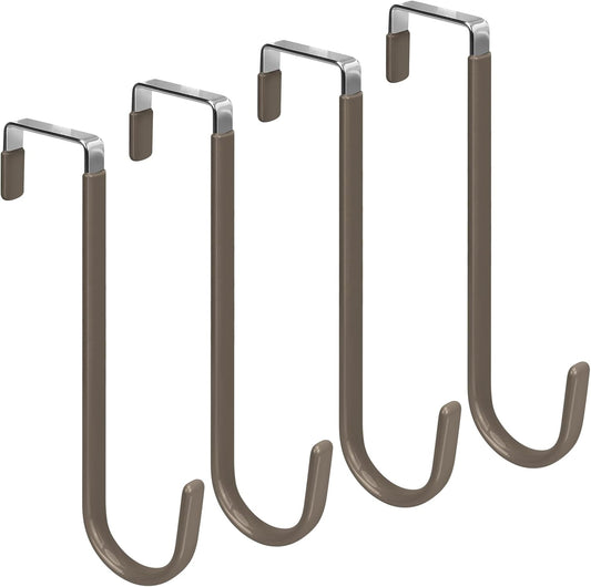 FYY Over The Door Hooks, 4 Pack Upgraded Long Door Hangers Hooks with Rubber Prevent Scratches