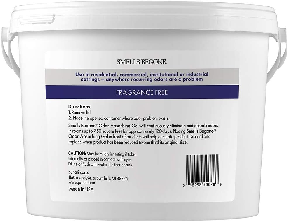 SMELLS BEGONE 1-Gallon Odor Absorber Gel - Air Freshener & Odor Eliminator for Homes, Garages &