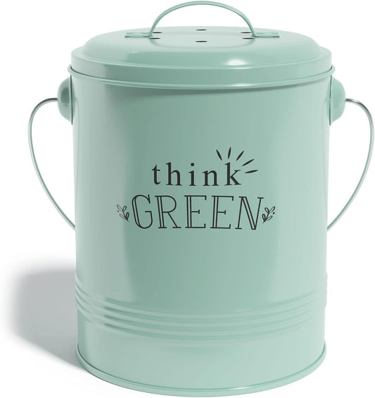 Barnyard Designs Compost Bin for Kitchen Counter - 1.2 Gallon Countertop Composter with Extra