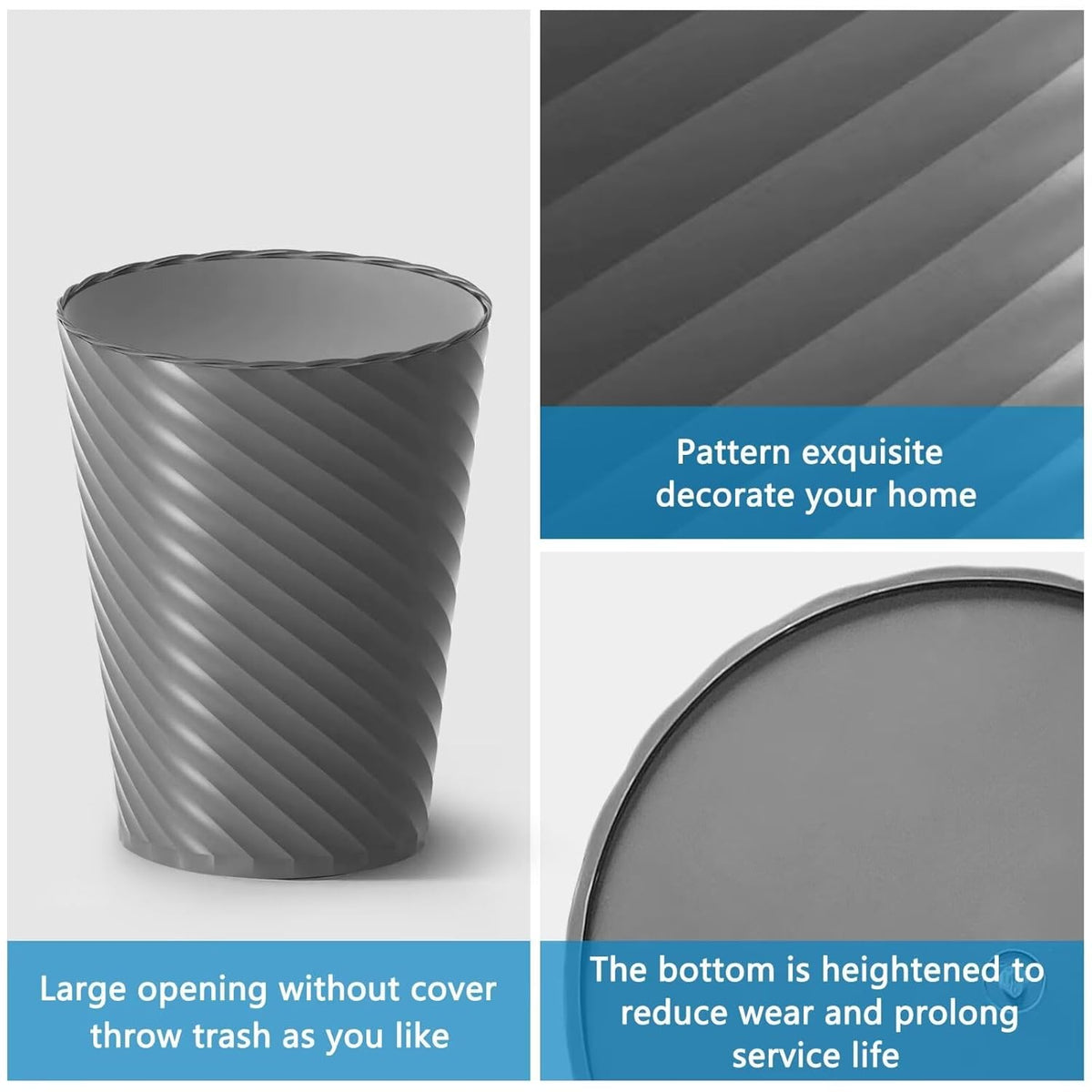 Bathroom Trash Can, 3 Pack 1.8 Gallons Small Trash Can with Trash Bags, Bathroom Garbage Can