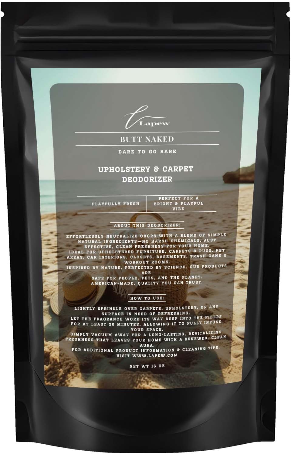 Butt Naked Carpet Freshener Powder: Powerful Odor Eliminator for Home, Upholstery Deodorizer