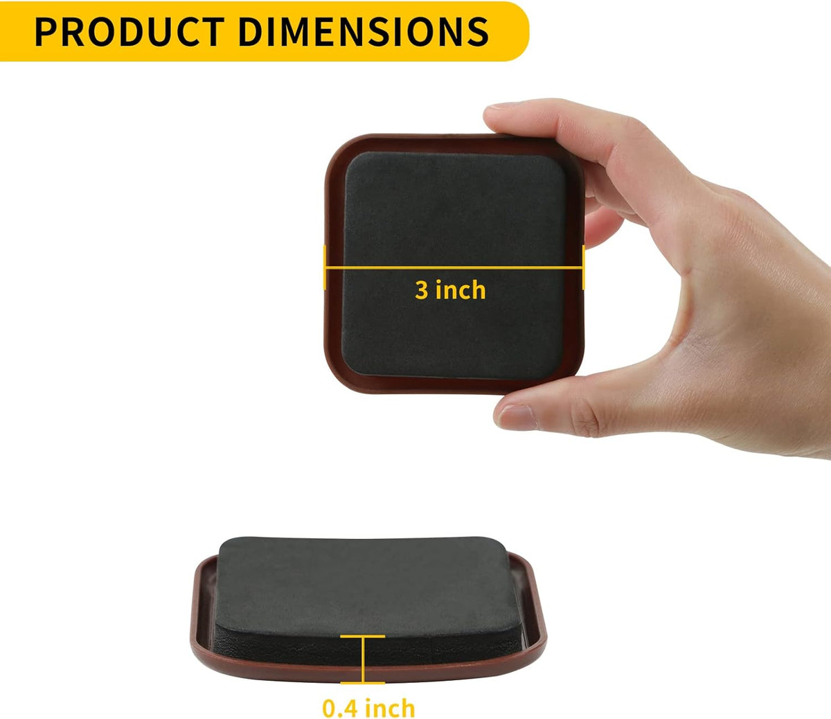 new space 3 Inch Furniture Sliders, 12pcs Sliders for Moving Furniture, Heavy-Duty Furniture Movers