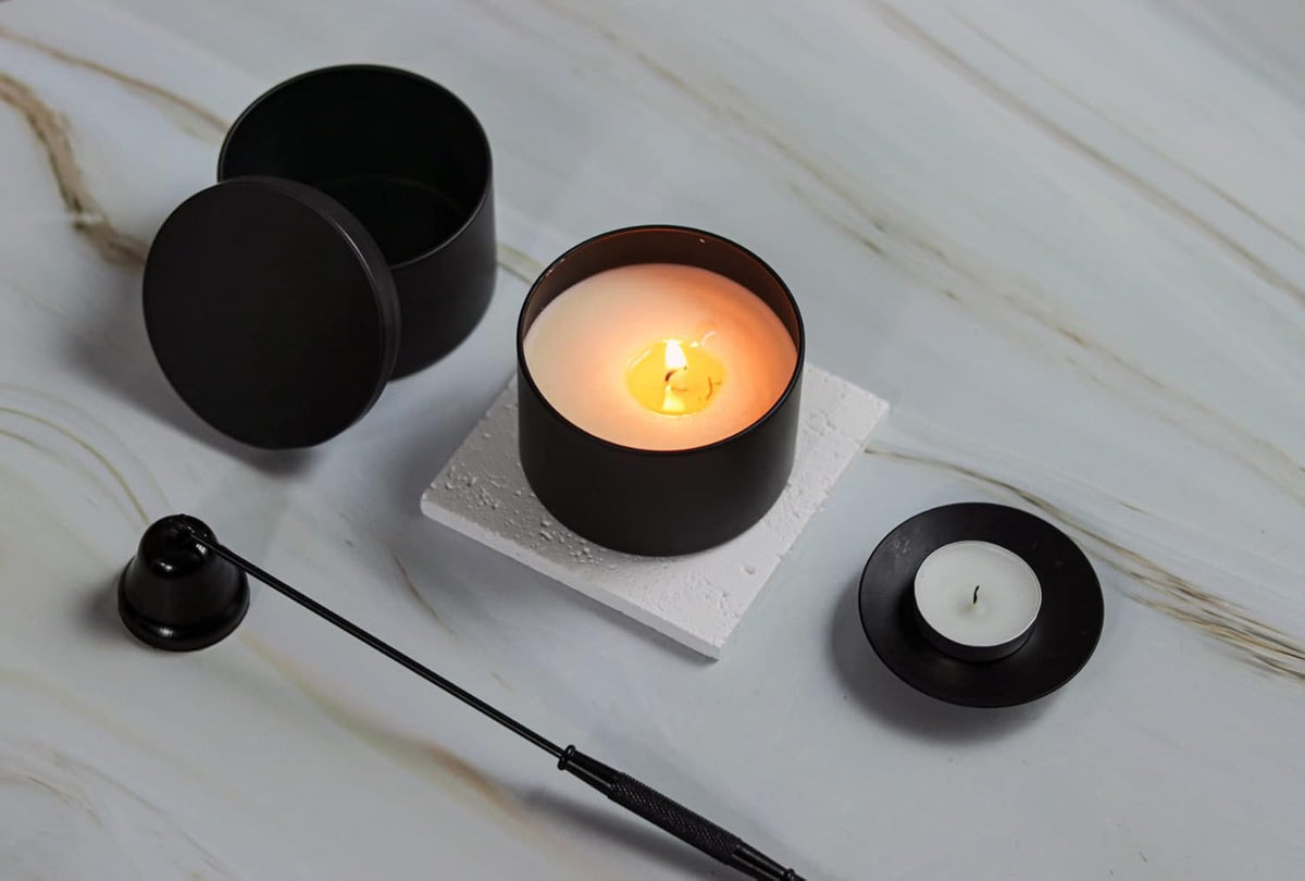 Candle Tins with Lids, 3 Wicks Candle Jars 14oz/420ml Candle Containers 12 Pack Seamless Bulk