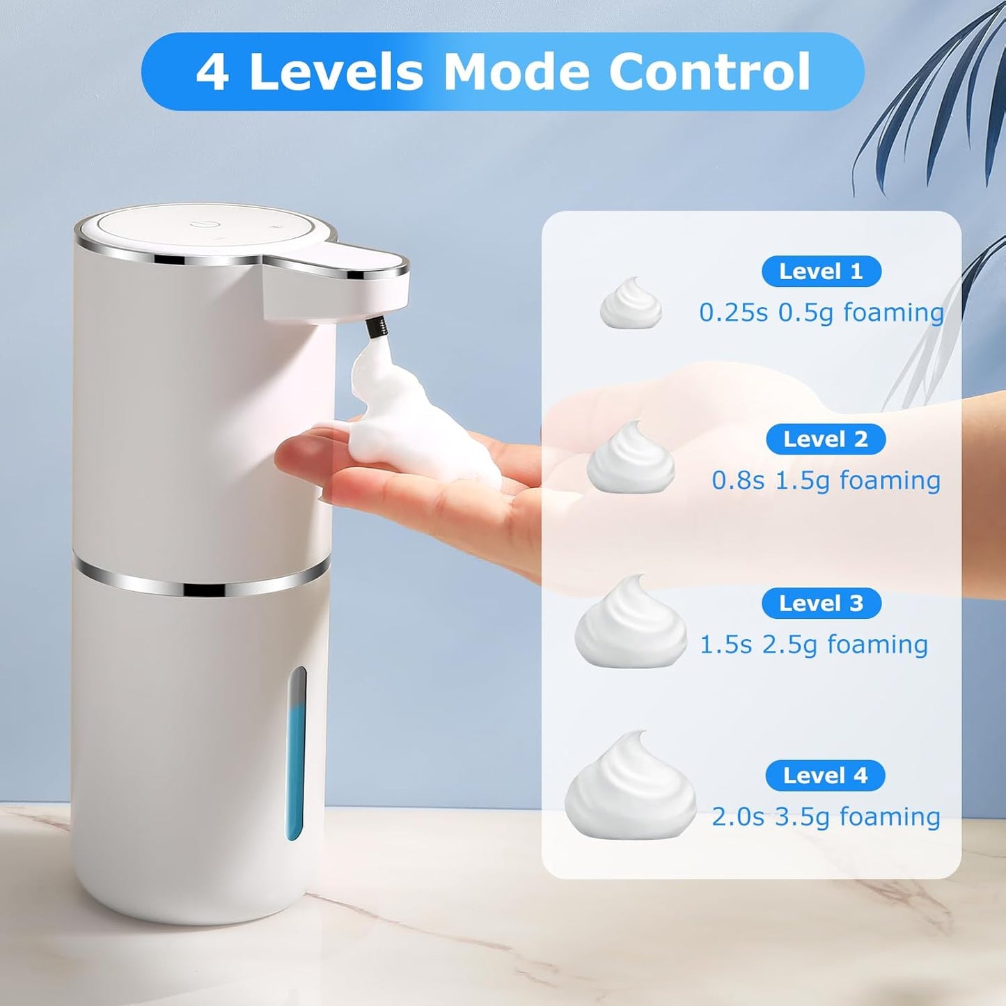 2 Pack Automatic Soap Dispensers,12.8oz/380ml USB Touchless Automatic Foaming Soap