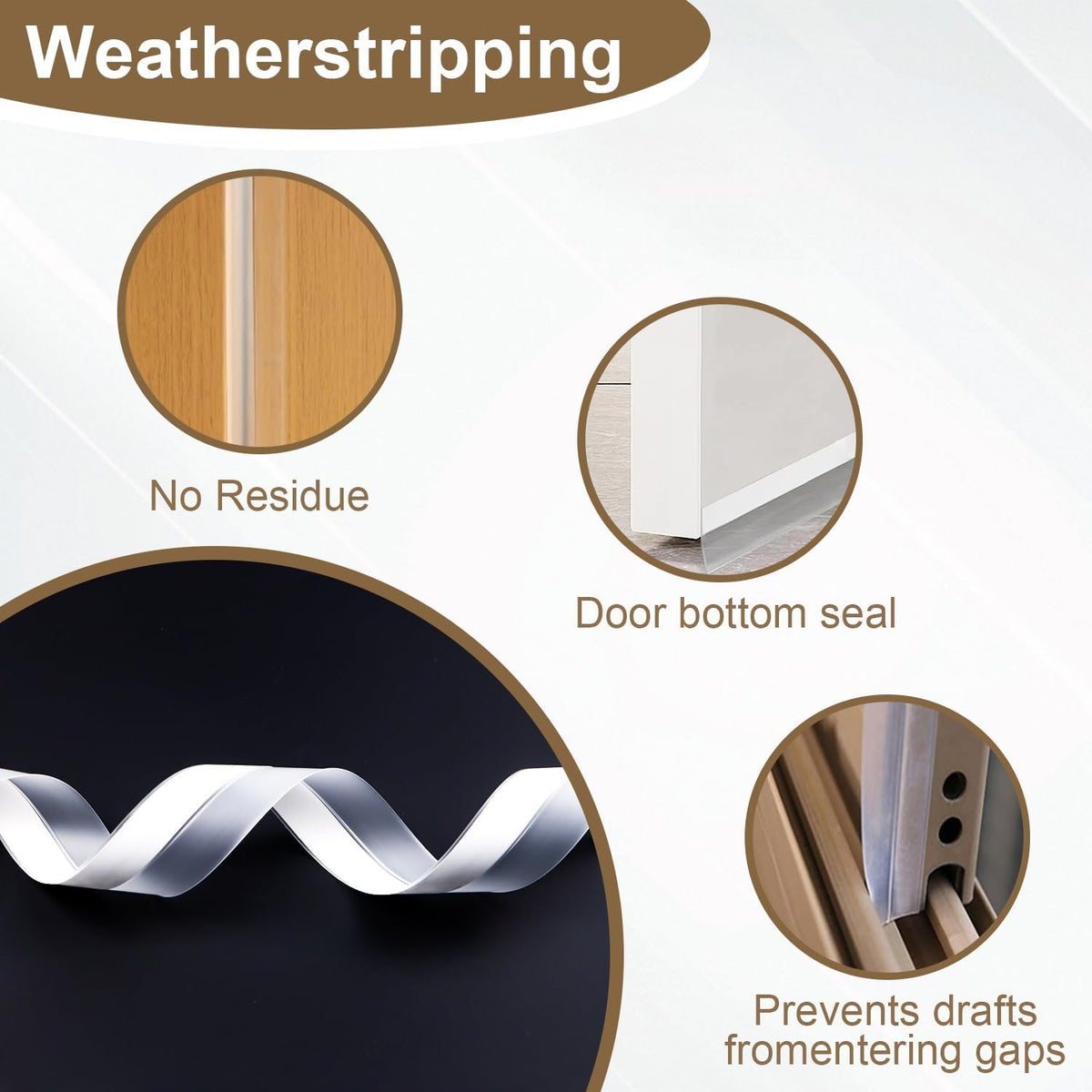 FOURGUN Silicone Weather Stripping Seal Door Tape 35 MM * 33FT Insulates Soundproofs Perfect for