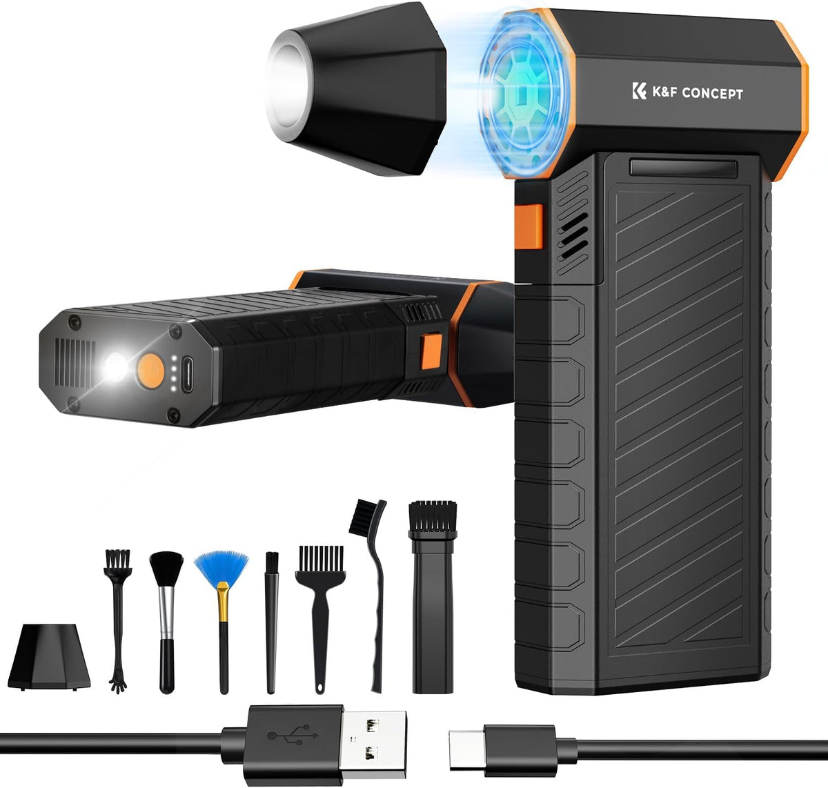 K&F CONCEPT 2025NEW Magnetic Compressed Air Duster, Electric Air Duster|300000RPM|3 Gear