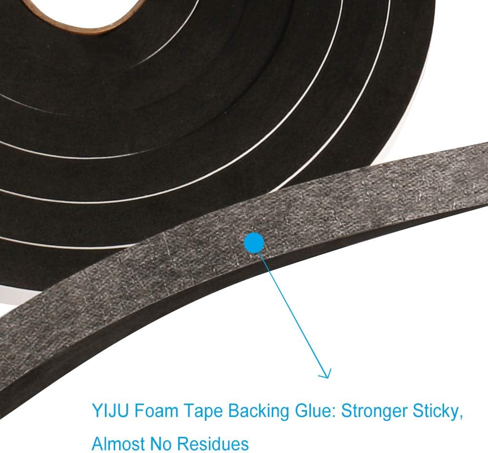 Window Foam Seal Tape 1/2Inch Wide X 1/2Inch Thick, High Density Self Adhesive Weather Stripping