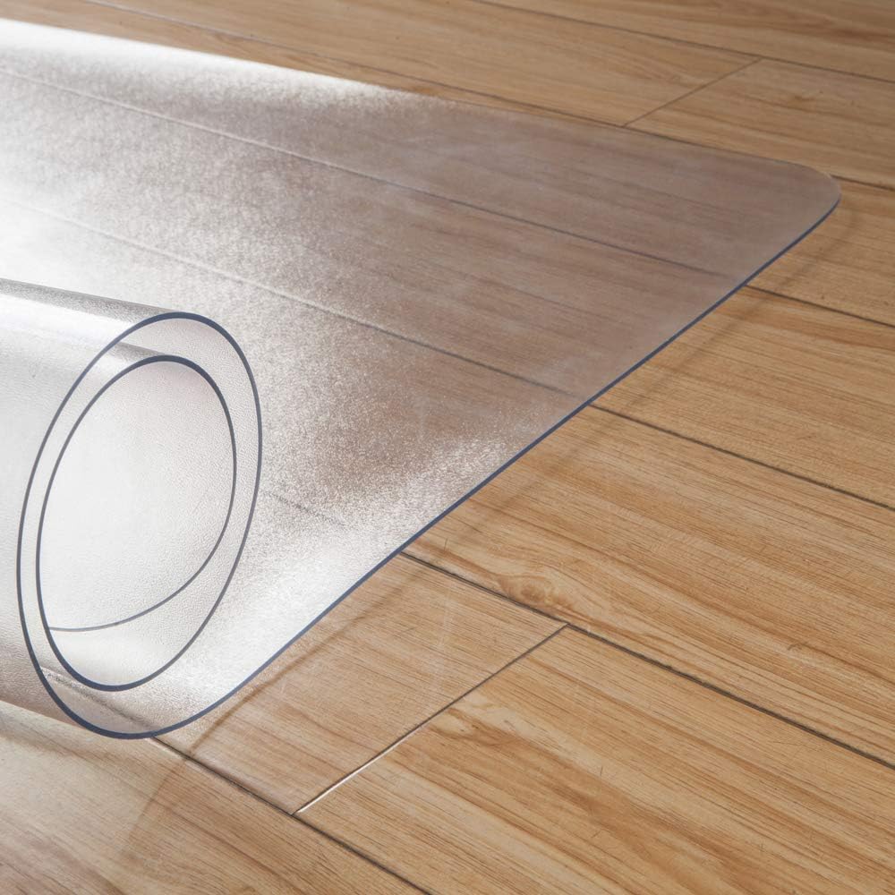 Kuyal Clear Chair mat for Hard Floors 48 x 48 inches Transparent Floor Mats Wood/Tile Protection