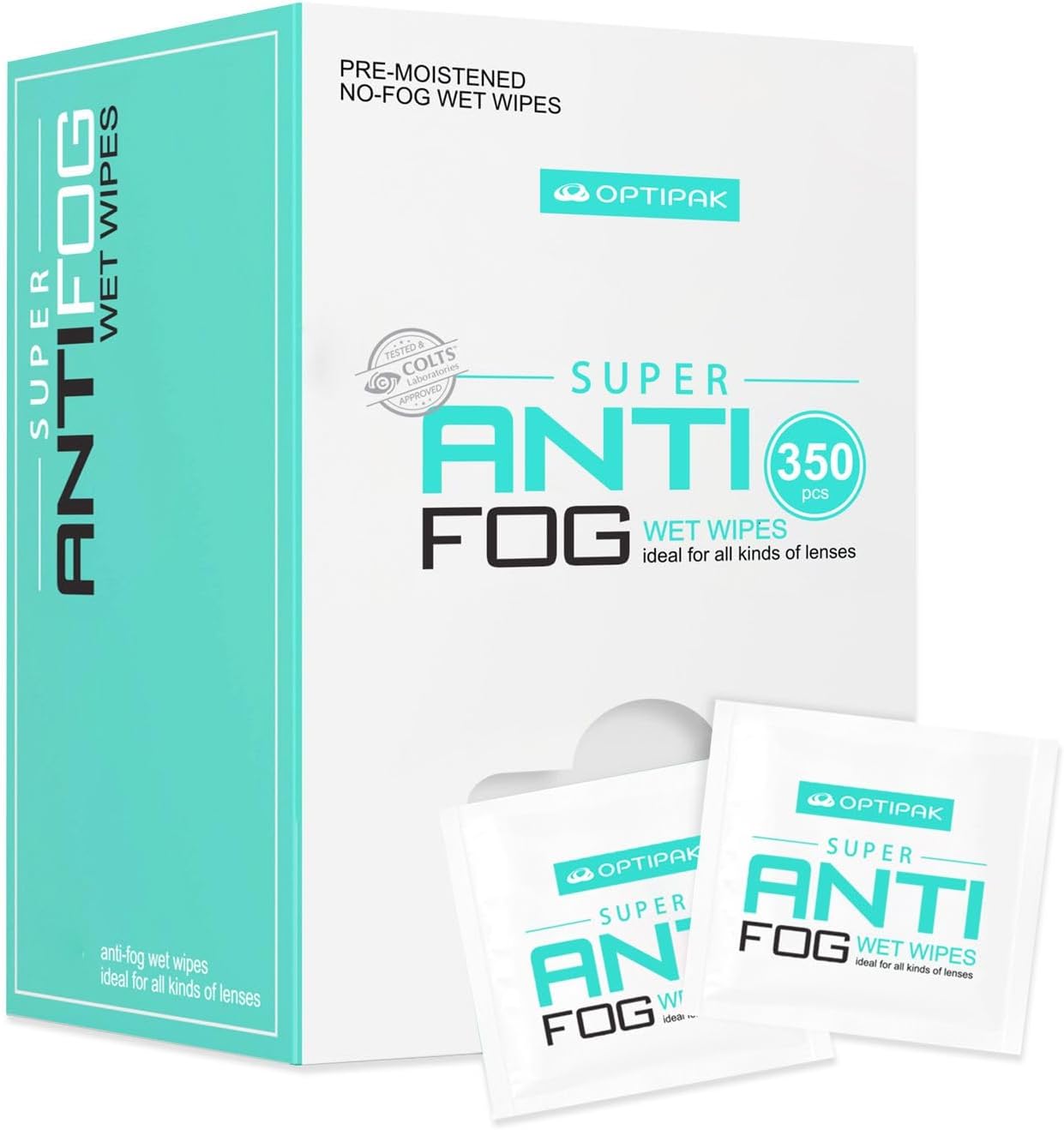 Anti Fog Wipes for Glasses, Binoculars, Face Shields, Ski Masks or Swim Goggles | Pre-Moistened