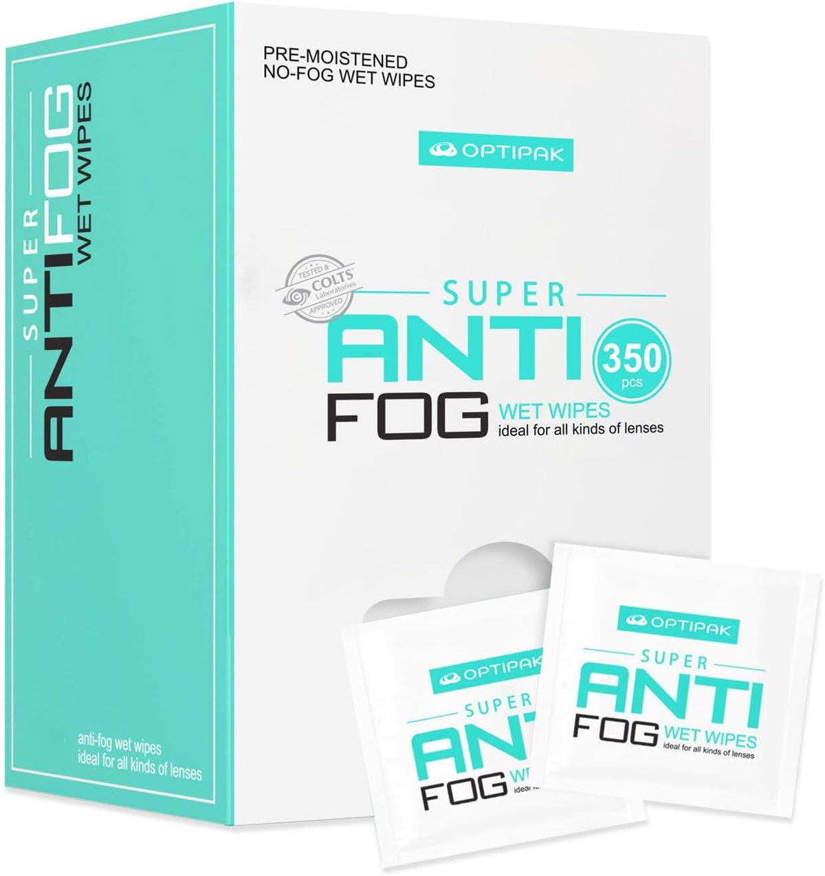 Anti Fog Wipes for Glasses, Binoculars, Face Shields, Ski Masks or Swim Goggles | Pre-Moistened