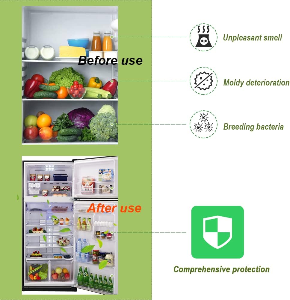 4Packs Fonday Refrigerator Deodorizer Odor Eliminator for Fridges Freezers Coolers Lunch Boxes