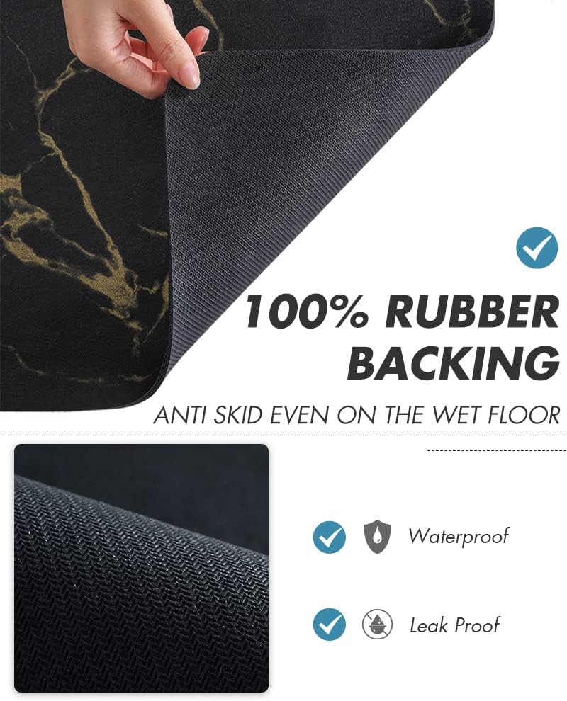 AMOAMI Coffee Mat Hide Stain Rubber Backed Absorbent Dish Drying Mat for Kitchen Counter - Fits