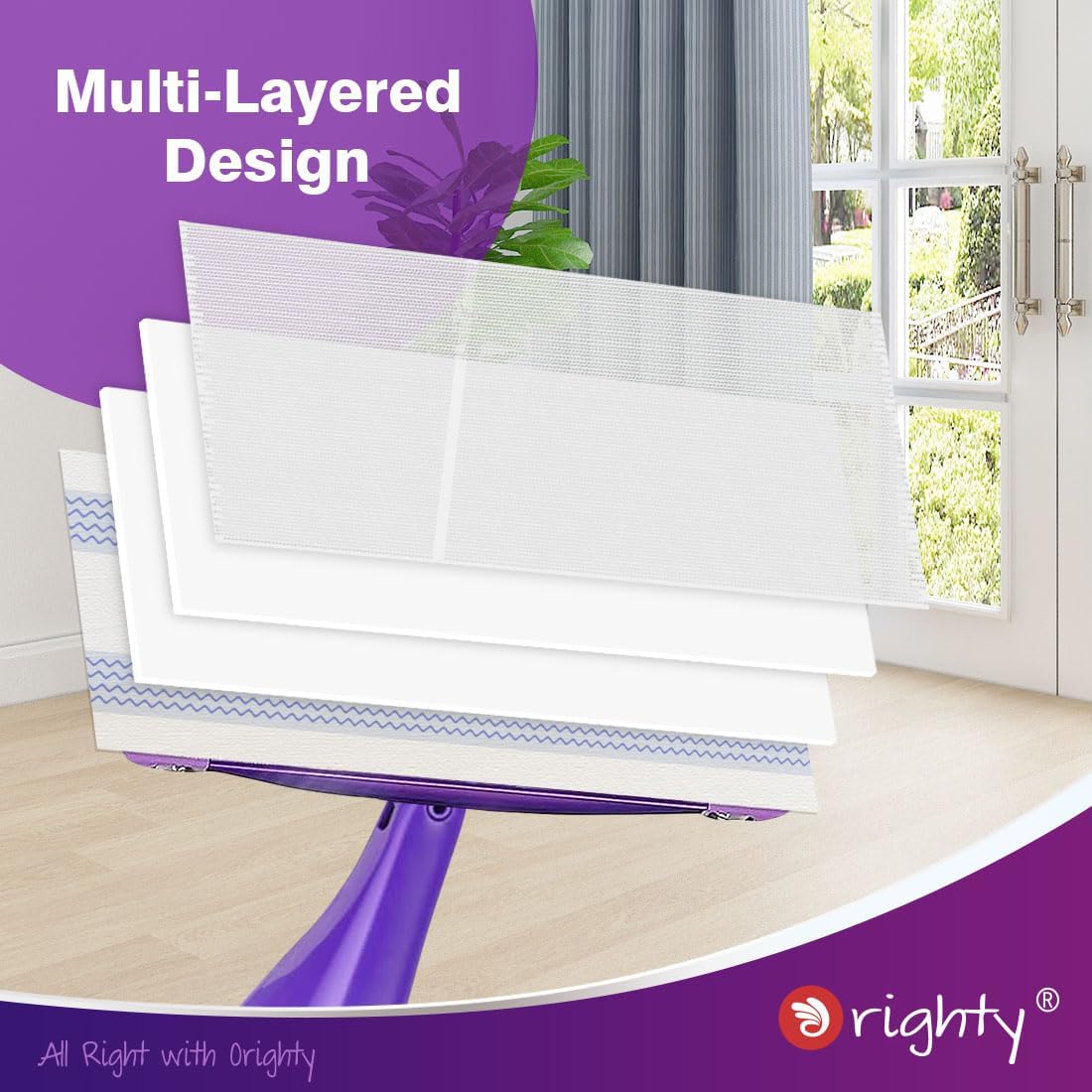 Orighty Dry Mop Pads Refill Compatible with Swiffer WetJet, Multi-Layer Mopping Pads, Multi Surface