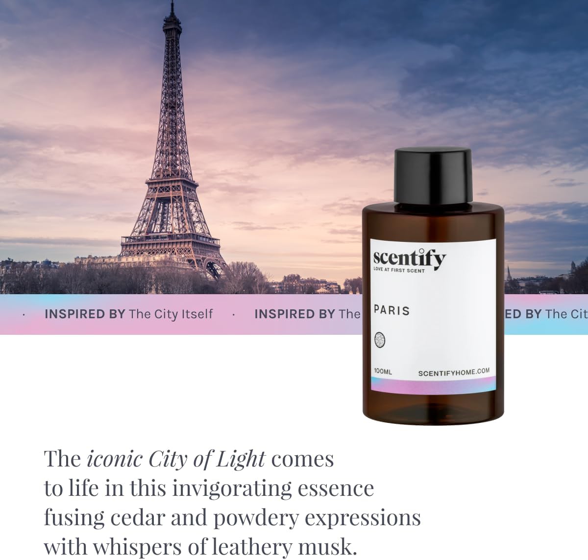 Scentify Paris Aroma Oil Refill Scent for Oil Diffusers - Berry, Floral, Amber, Powdery Scents