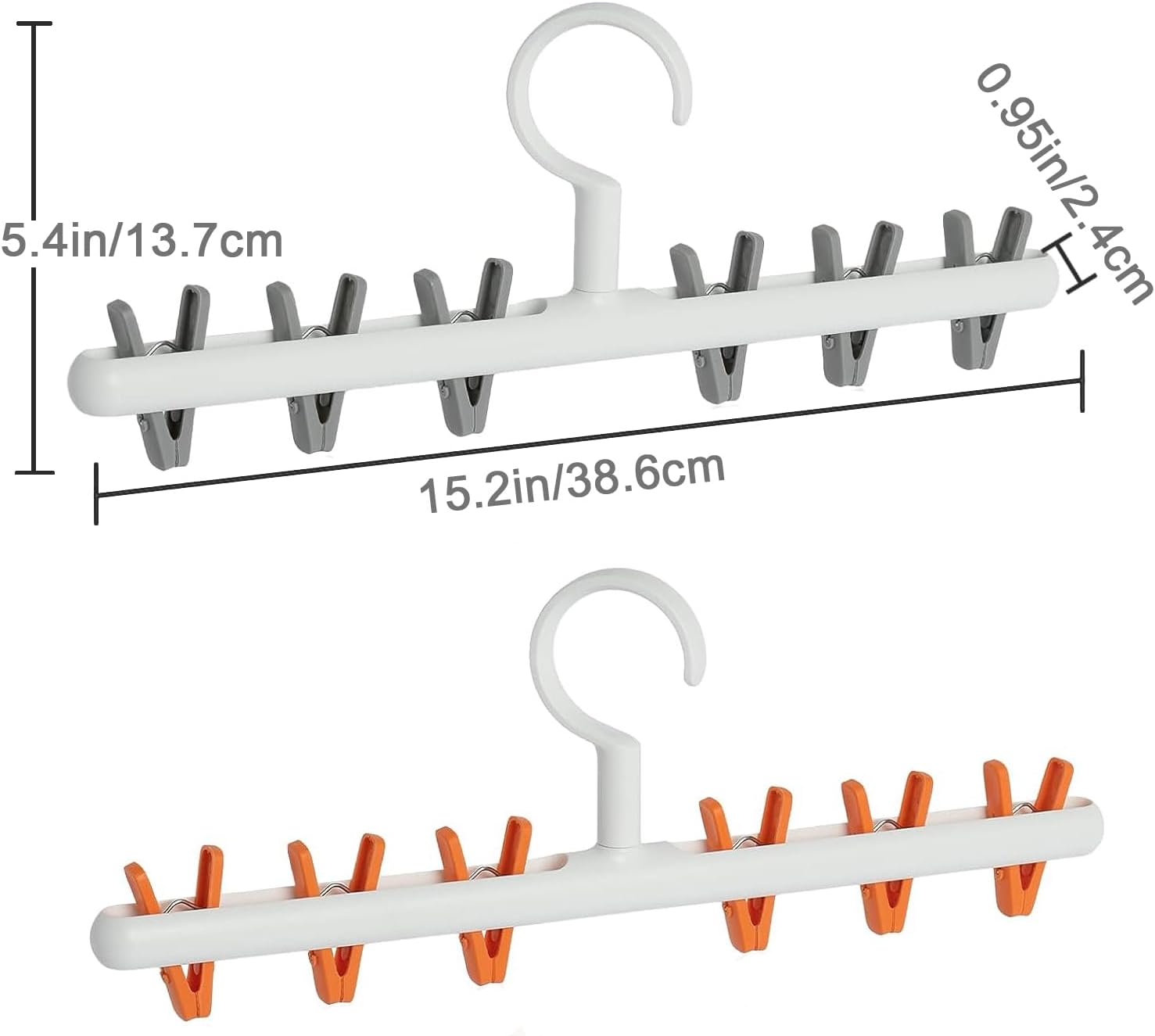 Clothes Hanger 2 Pack Clothes Drying Racks Windproof for Drying Socks Bras Underwears Baby Clothes