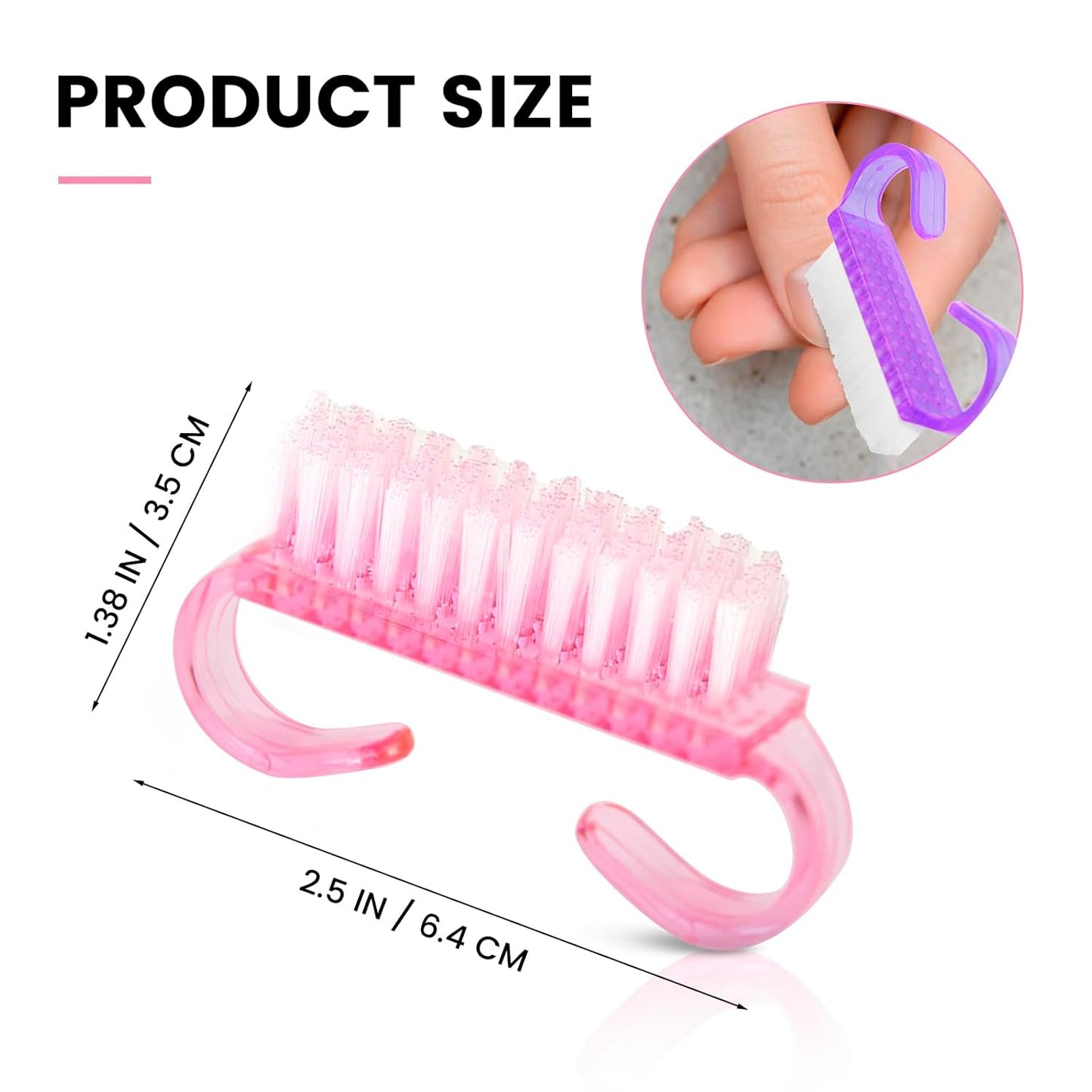 25 Pcs Handle Grip Nail Brush, Fingernail Scrub Cleaning Brushes for Nails and Toes, Hand & Foot
