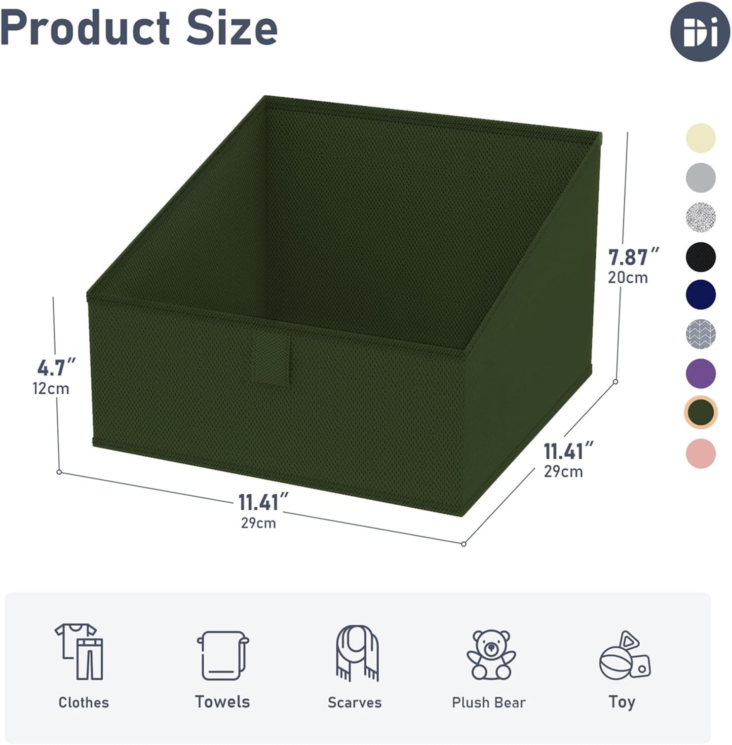 DIMJ Closet Storage Bins 6 Pack - Fabric Trapezoid Closet Organizer Bin, Foldable Storage Baskets