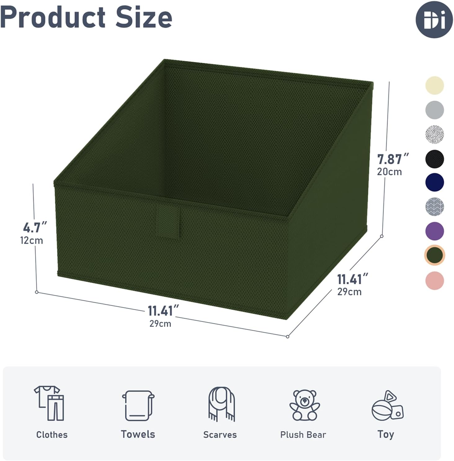 DIMJ Closet Storage Bins 6 Pack - Fabric Trapezoid Closet Organizer Bin, Foldable Storage Baskets