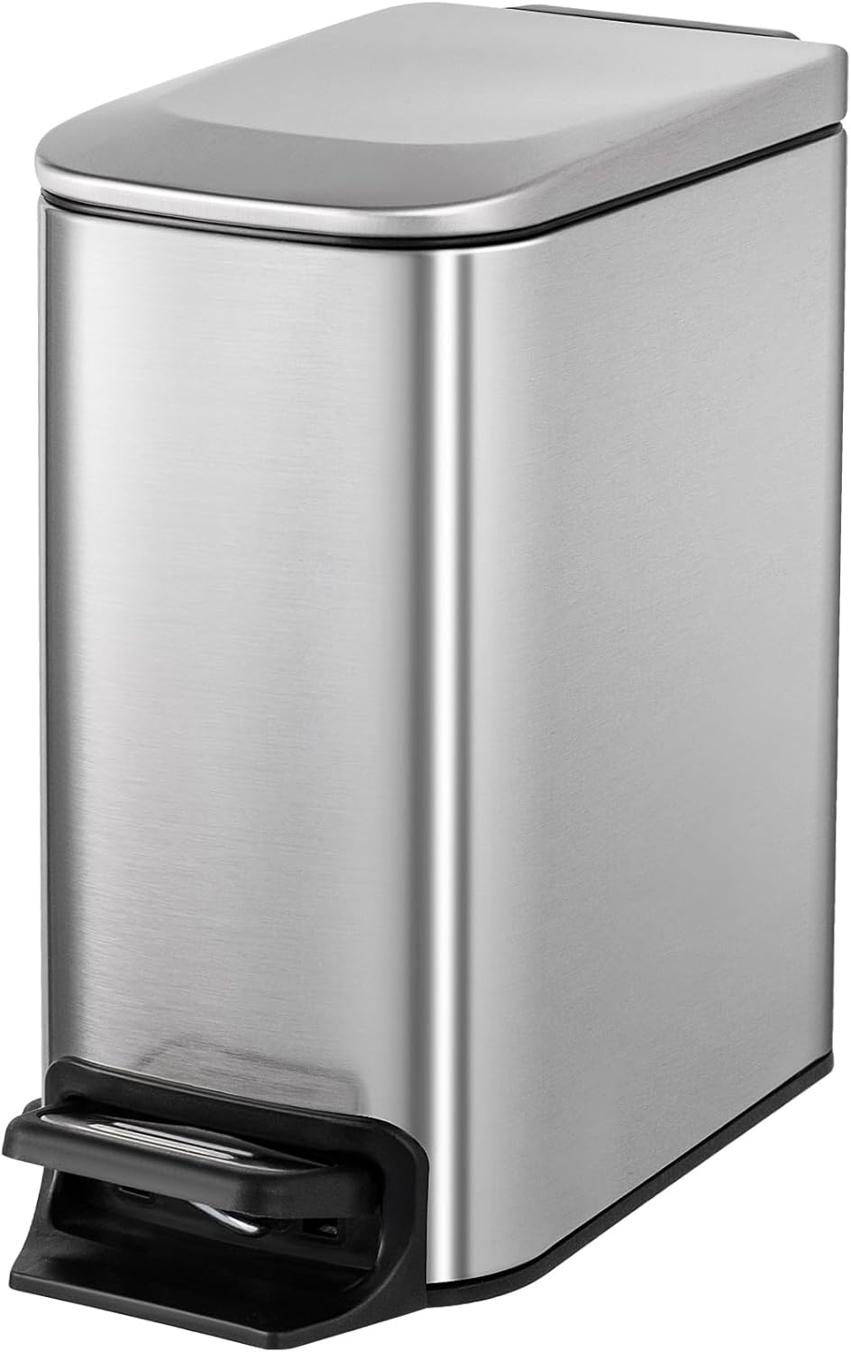 Cesun Small Bathroom Trash Can with Lid Soft Close, Step Pedal, 6 Liter / 1.6 Gallon Stainless