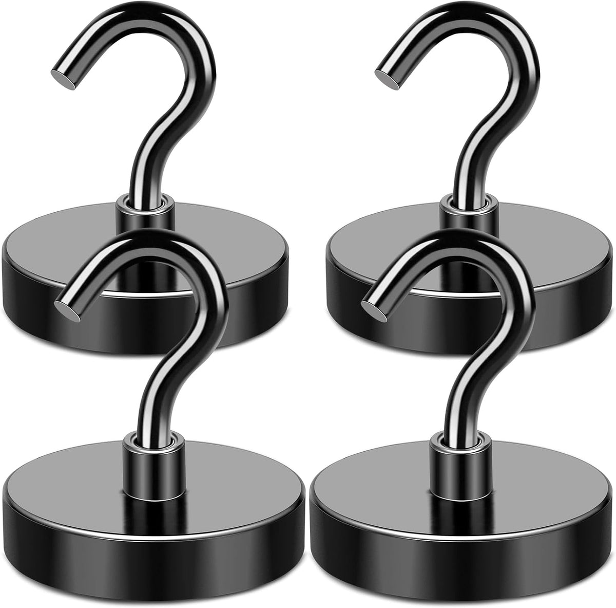 MIKEDE Magnetic Hooks, 150LB Super Strong Magnet Hooks Heavy Duty for Cruise Essentials, Black
