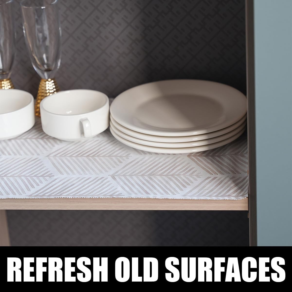 Shelf Liners for Kitchen Cabinets, 16IN x 10FT Non Adhesive and Strong Non-Slip Shelf Cabinet