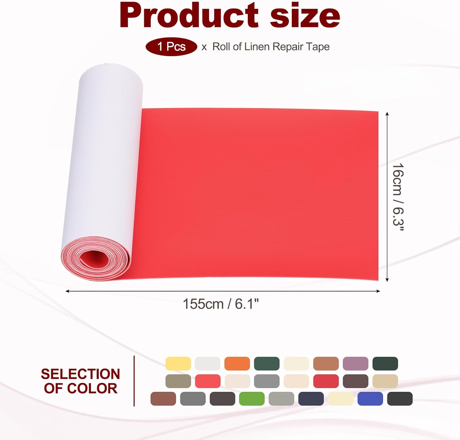 PATIKIL Leather Patches Tape for Furniture, 6.3 x 61 Inch Self Adhesive Vinyl Leather Repair Kit