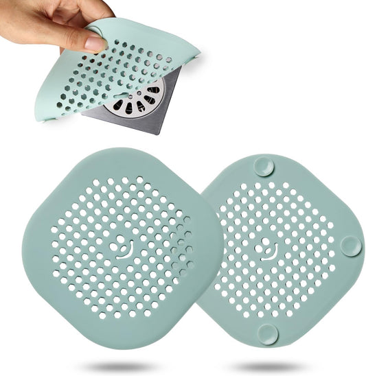 2 Pack Drain Hair Catcher Silicone Shower Drain Protector Sink Drain Strainer Hair Stopper for