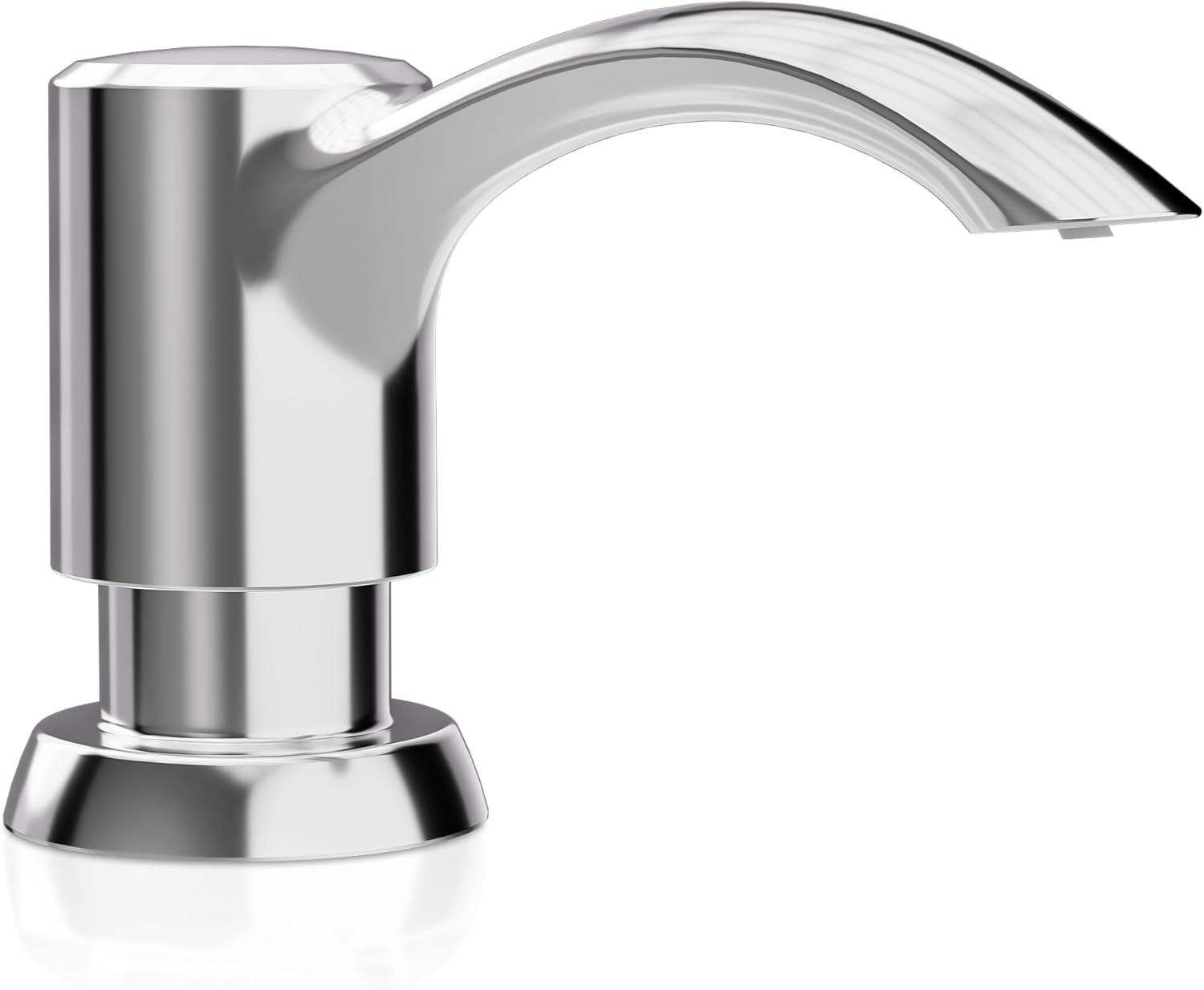 SAMODRA Built in Kitchen Sink Soap Dispenser (Chrome) with 12 oz Large PET Lotion Bottle, Refill