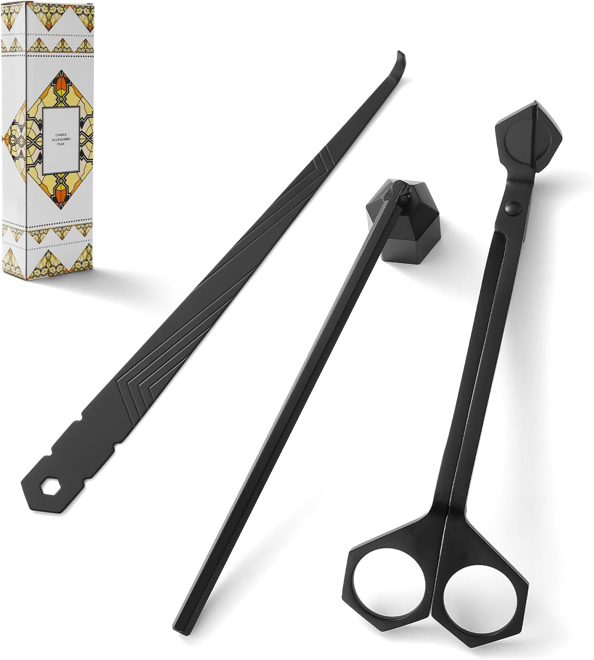 3-in-1 Candle Accessory Set, Wick Trimmer, Candle Snuffer, Wick Spoon, Stainless Steel Material