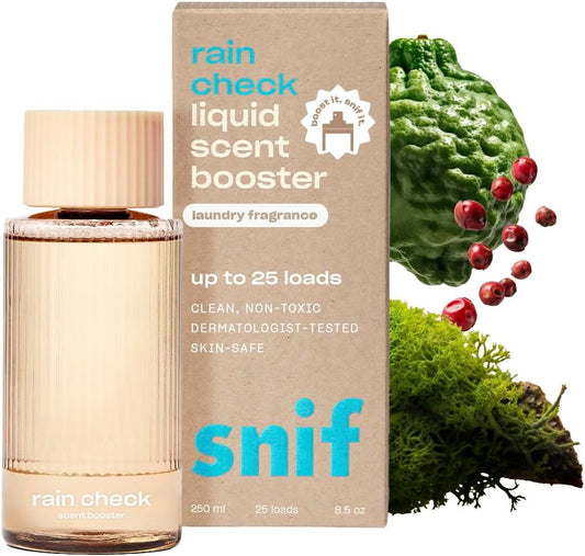 Snif Rain Check Scent Booster, Clean and Crisp Scent, 25 Loads, Non-Irritating to Skin, Clean