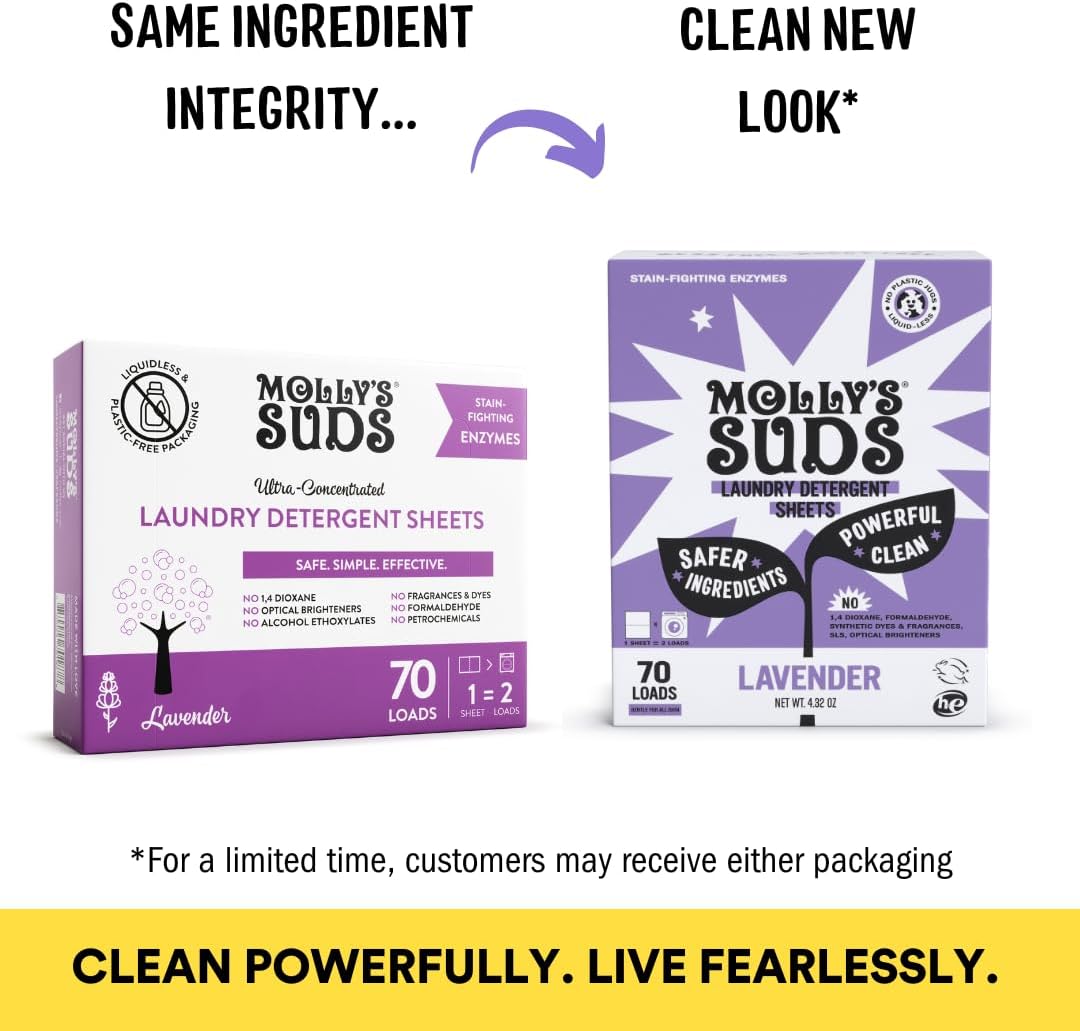 Molly’s Suds Laundry Detergent Sheets | Gentle on Sensitive Skin, Powerful Bio-Based Enzymes