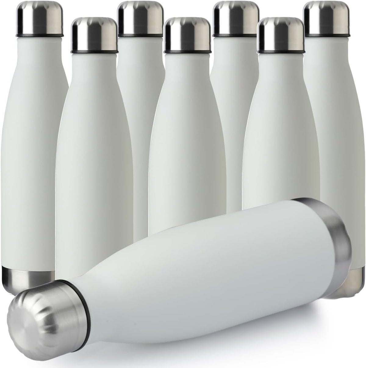 MEWAY 17oz Sport Water Bottle 8 Pack Vacuum Insulated Stainless Steel Sport Bottle Leak-Proof