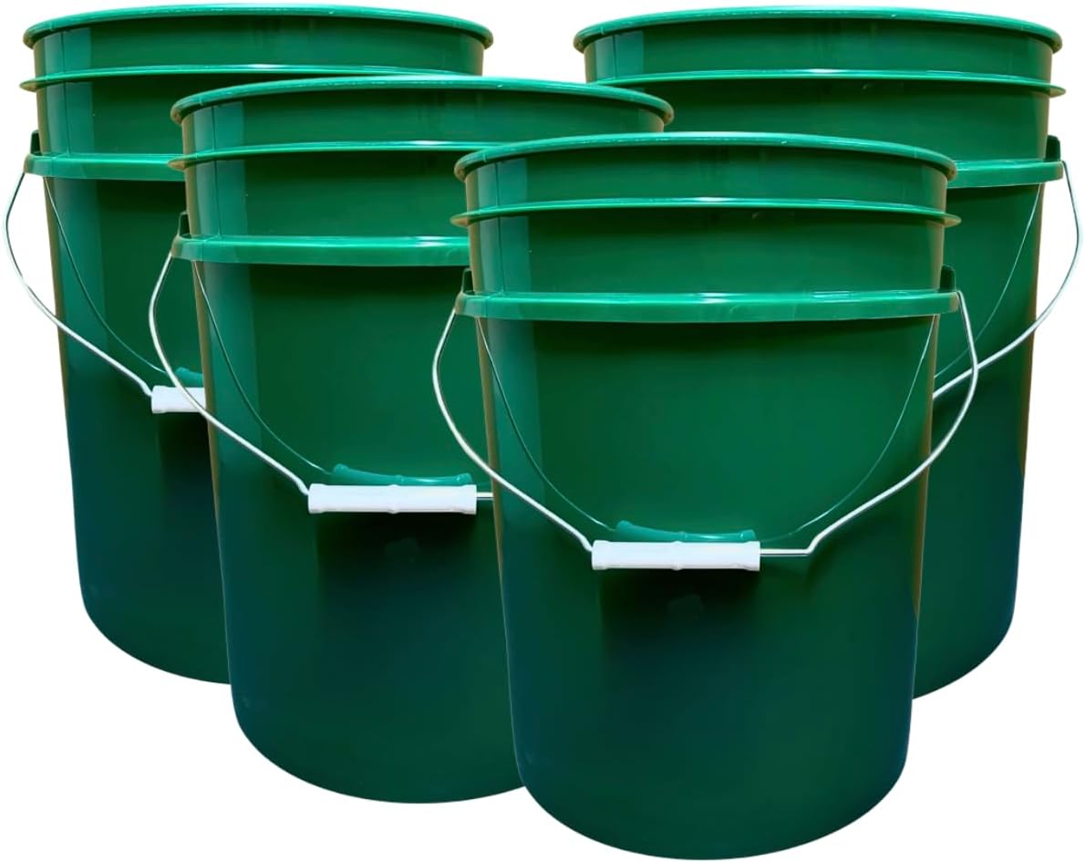 House Naturals 5 Gallon Premium HPDE Plastic Bucket - Made in USA Food Grade Storage Container, BPA