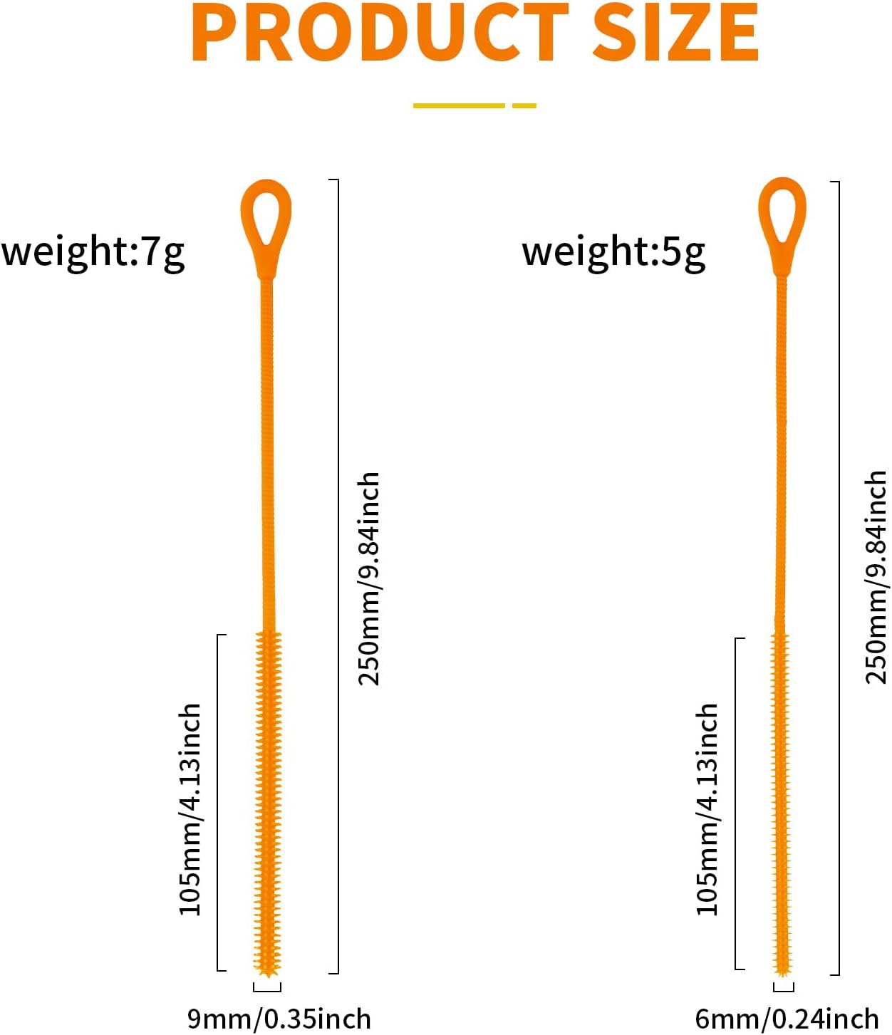2Pcs Silicone Straw Cleaner Brush, 9.84in Reusable Straw Cleaner with Bendable Steel Core, Extra