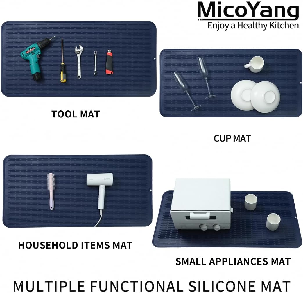 Silicone Dish Drying Mat for Multiple Usage,Easy clean,Eco-friendly,Heat-resistant Silicone Mat for