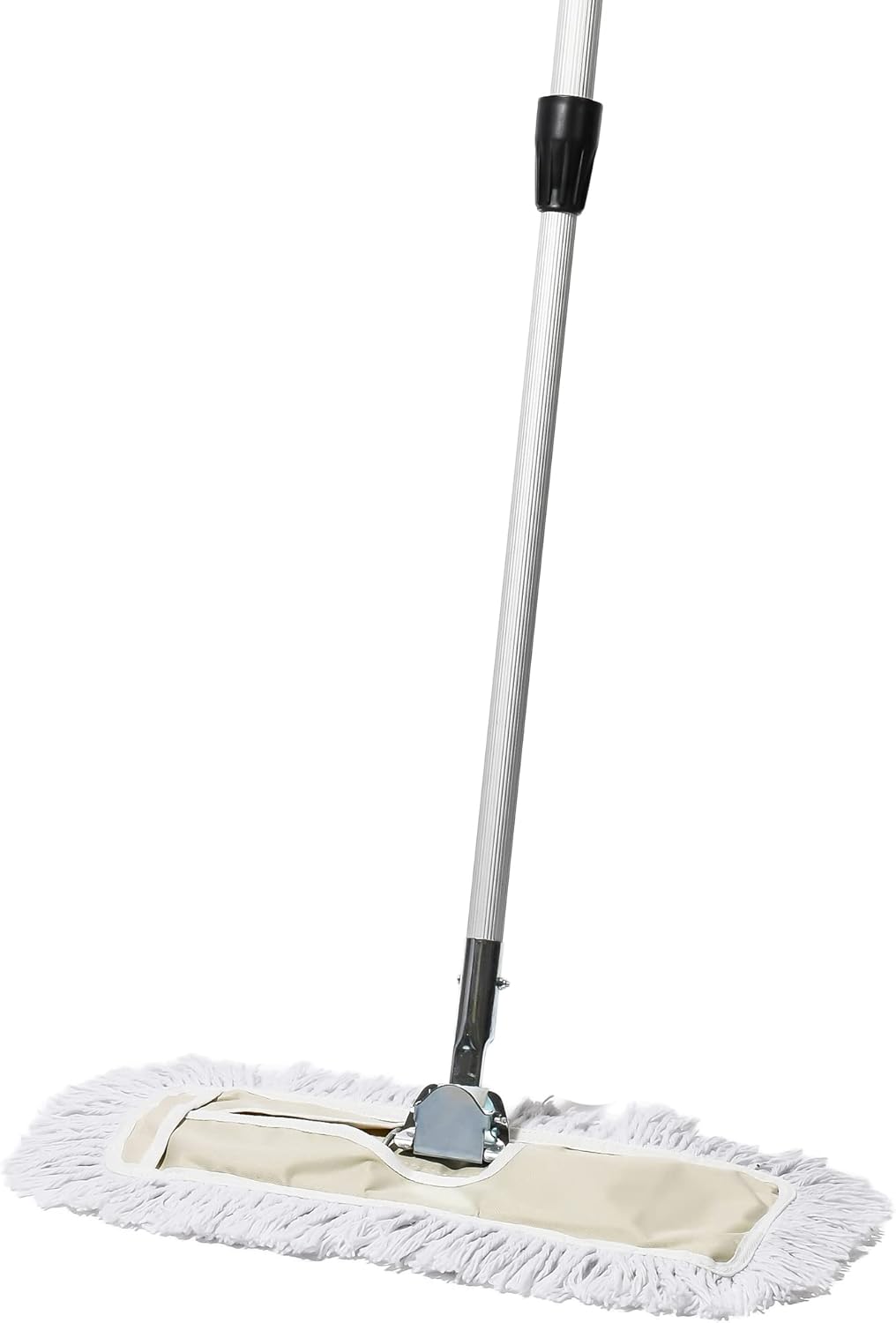 Commercial Dust Mop – 18 Inch Floor Sweeper for Hardwood, Reusable Cotton Mop Head, Extendable