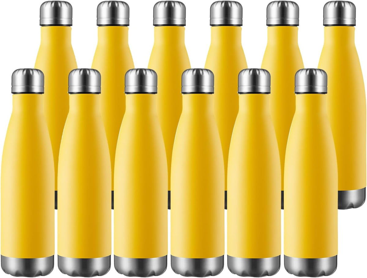 MEWAY 17oz Sport Water Bottle 12 Pack Vacuum Insulated Stainless Steel Leak-Proof Double Wall Cola