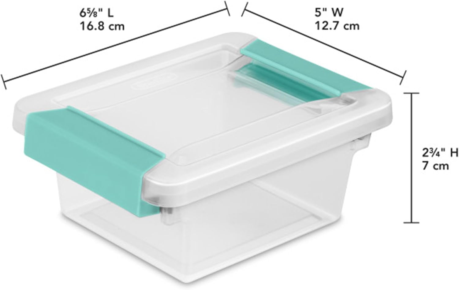 Sterilite 12-Pack Clip Box, Stackable Clear Plastic Bins with Latching Lids, Mini - Writing, Arts