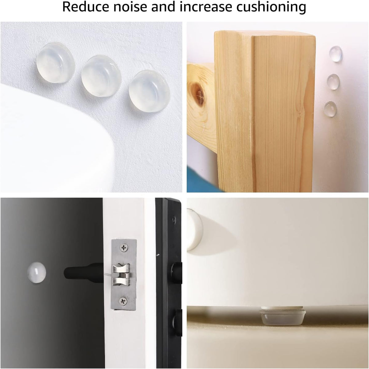 Amazon Basics Cabinet Door Bumper, Clear Self Adhesive Bumpers Pads for Surface Protection and
