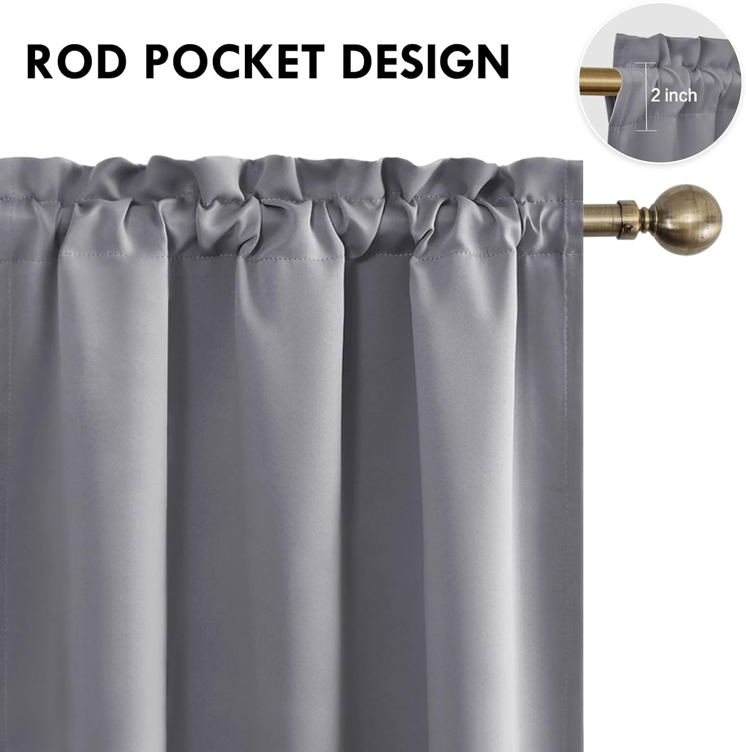 DWCN Blackout Curtains for Living Room Thermal Insulated, Energy Saving & Noise Reducing Bedroom