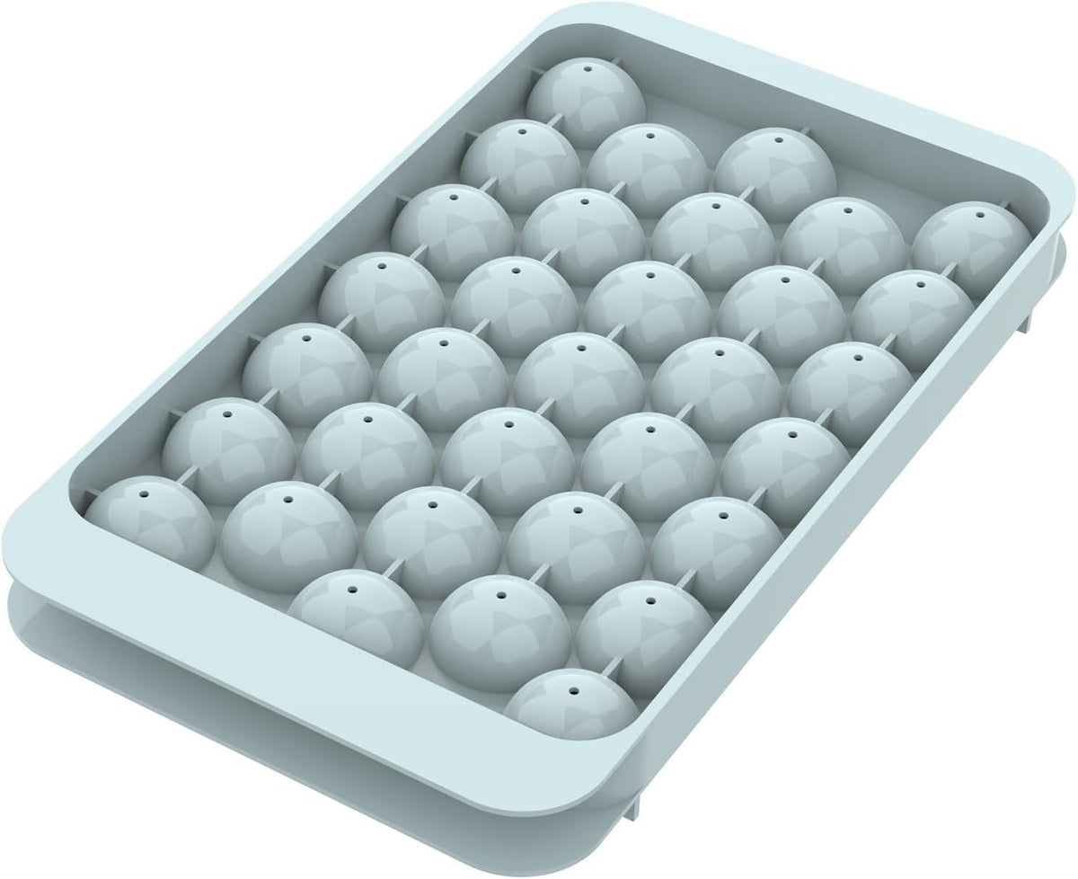 WIBIMEN Ice Cube Tray with Lid - Round Ice Tray for Freezer with Lid - Ice Cube Trays for Freezer